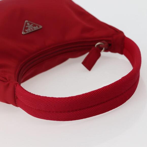 PRADA Hand Bag Nylon Red Silver - Picture 7 of 12